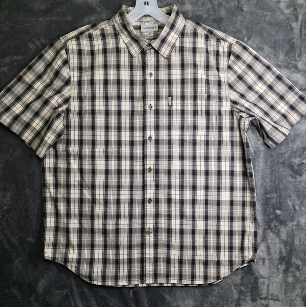 Carhartt Black and White Casual Button Down Shirt